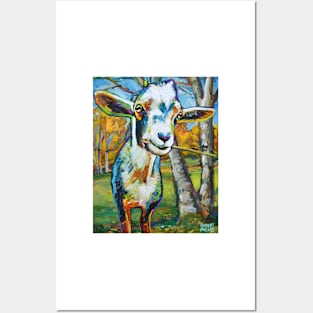 Farm Goat and Tree Impressionist Painting Posters and Art